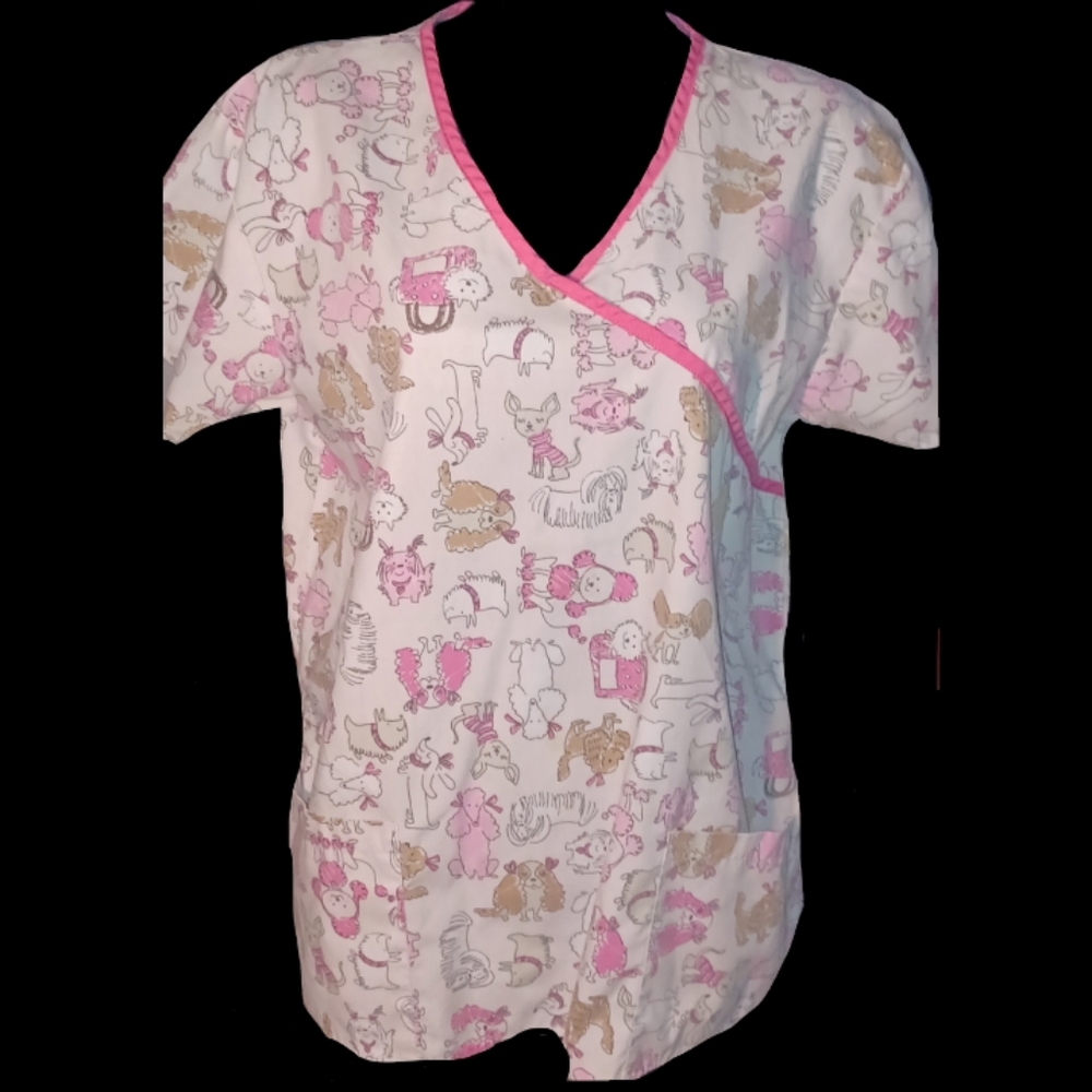 💵 Poodles & More Scrub Top by Just Love